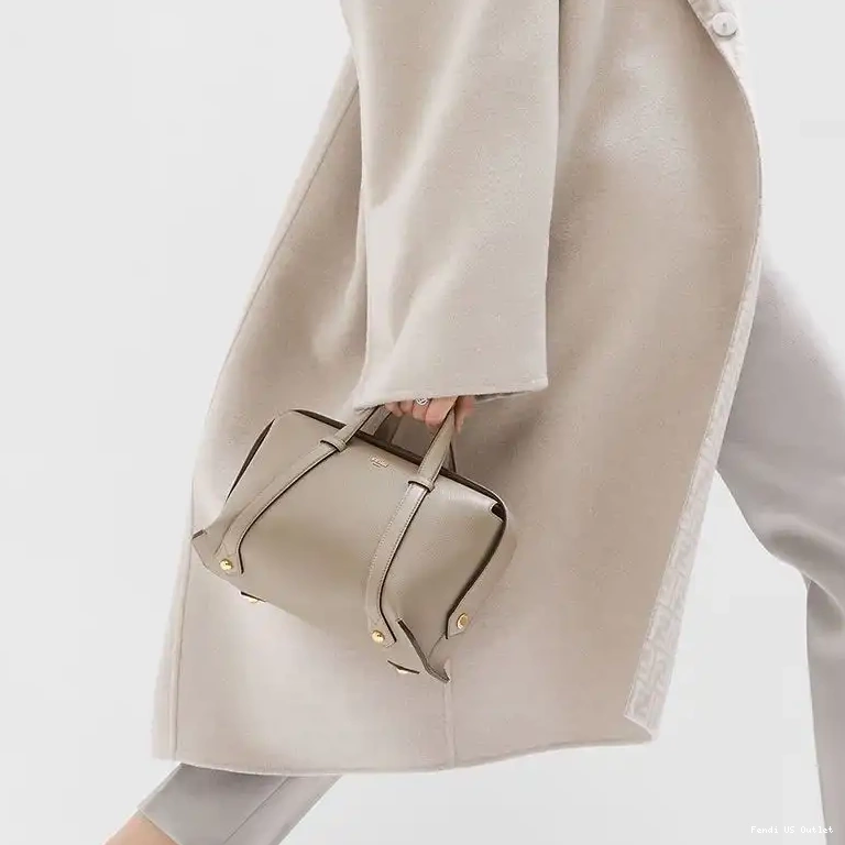Affordable HOT Bag Leather Boston 365 In Medium Grey Grained Fendi 0409